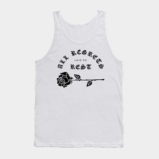 Laid to Rest Rose Design: Minimalist Tattoo Style Art 2 Tank Top